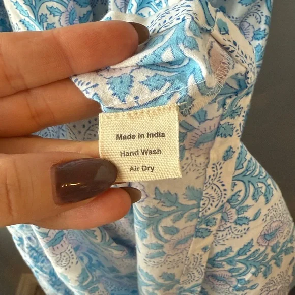 SZ BLOCKPRINTS Tuckernuck Lavender and Cornflower Blue Gaia Dress - Picture 13 of 14